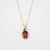 Garnet Necklace in 10K Yellow Gold