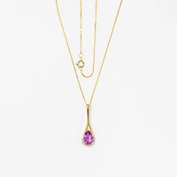 Amethyst Pendant Necklace in 10K Yellow Gold