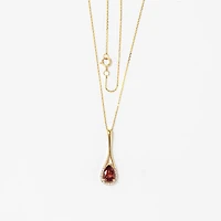 Garnet Necklace in 10K Yellow Gold