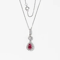 Ruby Necklace in 10K White Gold