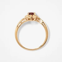 Garnet Ring 10K Yellow Gold