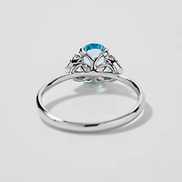 Blue Topaz Ring 10K White Gold