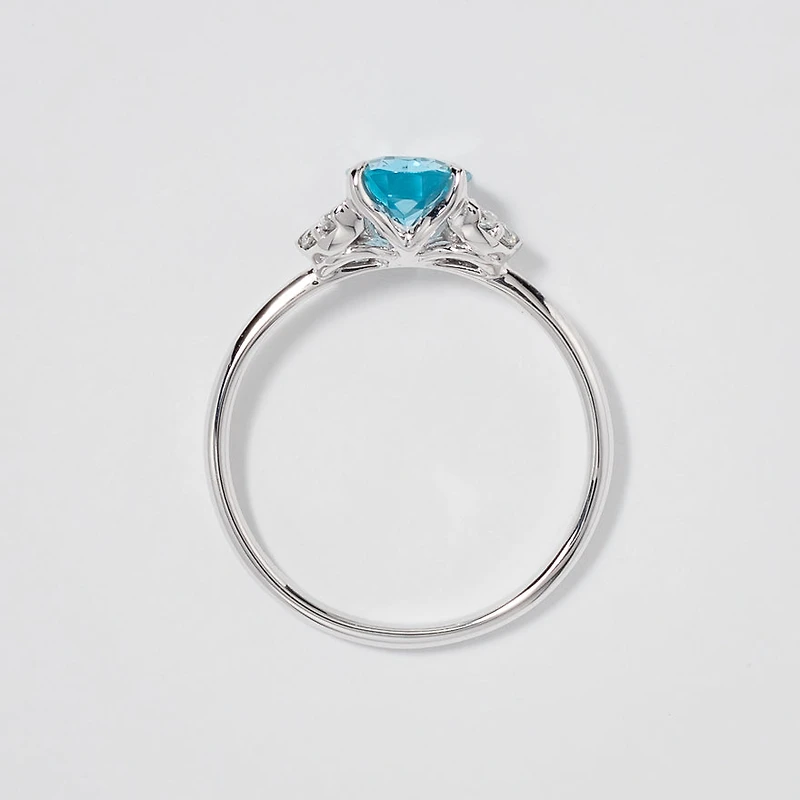Blue Topaz Ring 10K White Gold