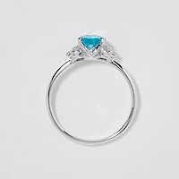 Blue Topaz Ring 10K White Gold