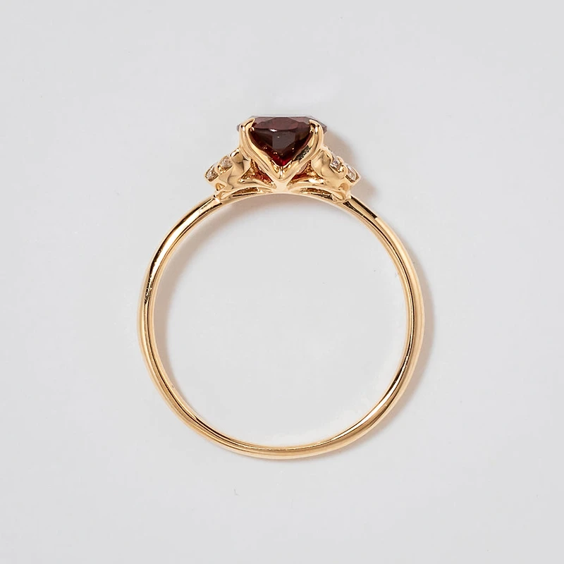 Garnet Ring 10K Yellow Gold