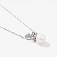 Pearl Necklace in 10K White Gold