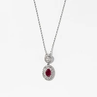 Ruby Necklace in 10K White Gold