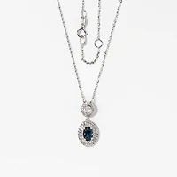 Sapphire Necklace in 10K White Gold