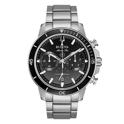 Bulova Marine Star Men's Black Dial Watch | 96B272