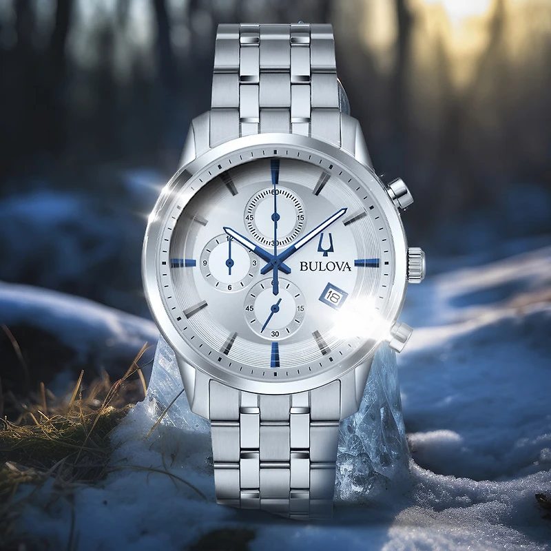 Bulova Sutton Silver-Tone Dial Stainless Steel Bracelet Men's Watch |