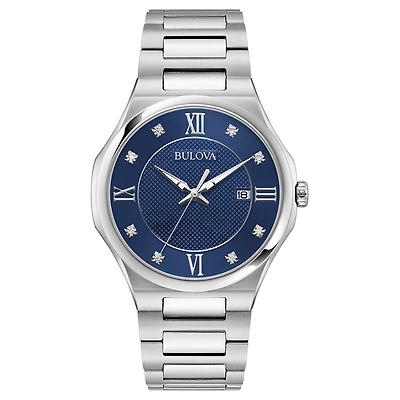 Bulova Classic Men's Blue Diamond Dial Watch | 96D155
