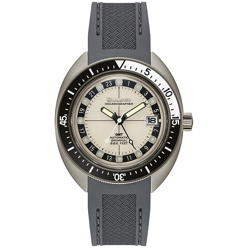 Bulova Oceanographer GMT White Dial Polyurethane Strap | 98B407
