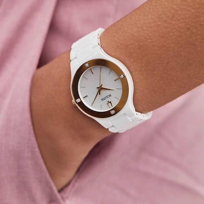 Bulova Millennia White Dial Ceramic Bracelet | 98R292