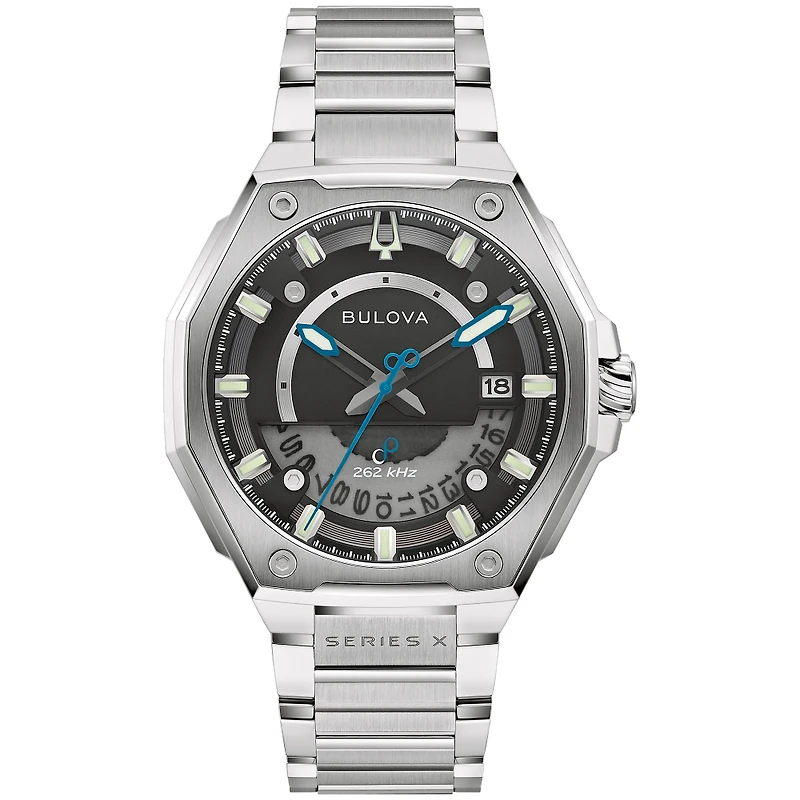 Bulova Series X Black Dial Stainless Steel Bracelet Watch | 98B456