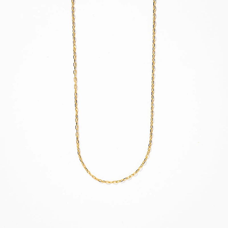 10K Italian Yellow Gold 1mm Open Cable Chain (18")