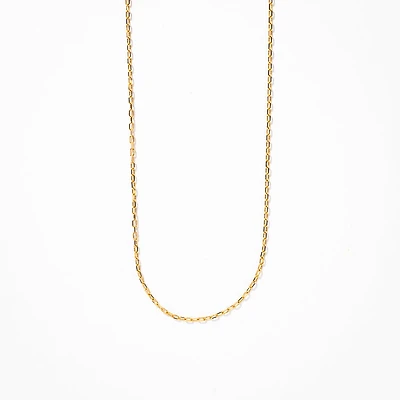 10K Italian Yellow Gold 1mm Open Cable Chain (18")