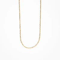 10K Italian Yellow Gold 1mm Open Cable Chain (18")