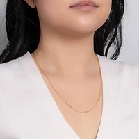 10K Diamond Cut Yellow Gold Round 1.3mm Wheat Chain (20")