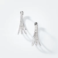 Split Hoop Diamond Earrings in 10K White Gold (0.50 ct tw)