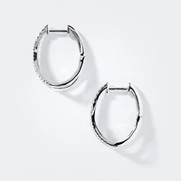 Split Hoop Diamond Earrings in 10K White Gold (0.50 ct tw)