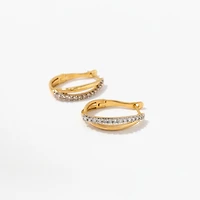 Diamond Cluster Hoop Earrings in 10K Yellow Gold (0.50 ct tw)