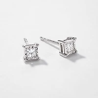 Miracle Mark Diamond Solitaire Stud Earrings in 10K White Gold (0.15ct