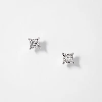 Miracle Mark Diamond Solitaire Stud Earrings in 10K White Gold (0.15ct