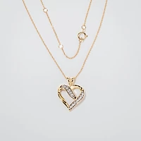 Diamond Cluster Heart Shaped Pendant in 10K Yellow Gold (0.06 ct tw)