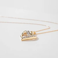 Diamond Cluster Heart Shaped Pendant in 10K Yellow Gold (0.06 ct tw)