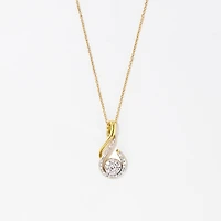 Diamond Cluster Pendant in 10K Yellow and White Gold (0.35 ct tw)