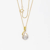 Diamond Cluster Pendant in 10K Yellow and White Gold (0.35 ct tw)