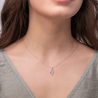 Diamond Cluster Necklace in 10K White Gold (0.20 ct tw)