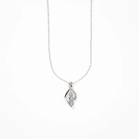 Diamond Cluster Necklace in 10K White Gold (0.20 ct tw)