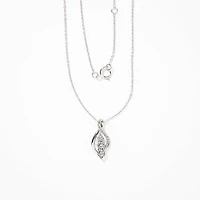 Diamond Cluster Necklace in 10K White Gold (0.20 ct tw)