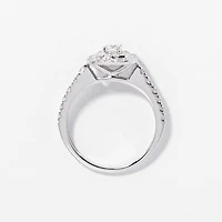 Double Halo Diamond Ring 14K White Gold (0.74ct tw)