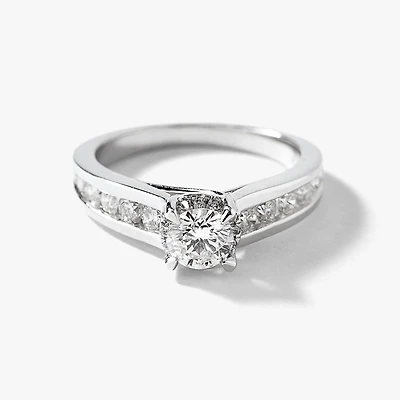 Diamond Engagement Ring 14K White Gold (1.10 ct tw)