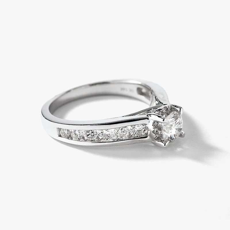 Diamond Engagement Ring 14K White Gold (1.10 ct tw)