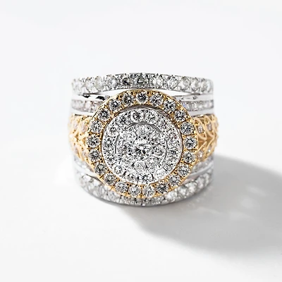 Diamond Dinner Ring 10K White and Yellow Gold (3.00 ct tw)