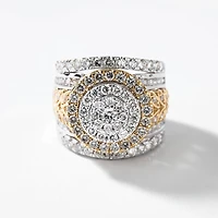 Diamond Dinner Ring 10K White and Yellow Gold (3.00 ct tw)