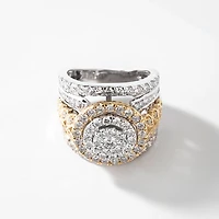 Diamond Dinner Ring 10K White and Yellow Gold (3.00 ct tw)