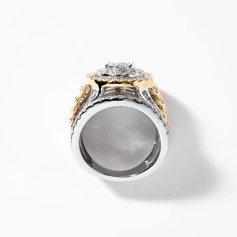 Diamond Dinner Ring 10K White and Yellow Gold (3.00 ct tw)
