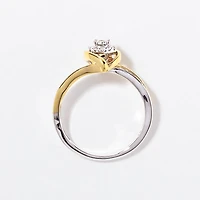 Diamond Cluster Ring 10K White and Yellow Gold (0.15 ct tw)