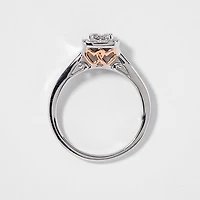 Diamond Halo Cluster Ring 10K White and Rose Gold (0.25ct tw)