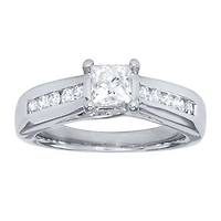 Princess Cut Diamond Engagement Ring 14K White Gold (1.00 ct tw)