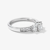 Three-Stone Diamond Engagement Ring 10K White Gold (0.95 ct tw)