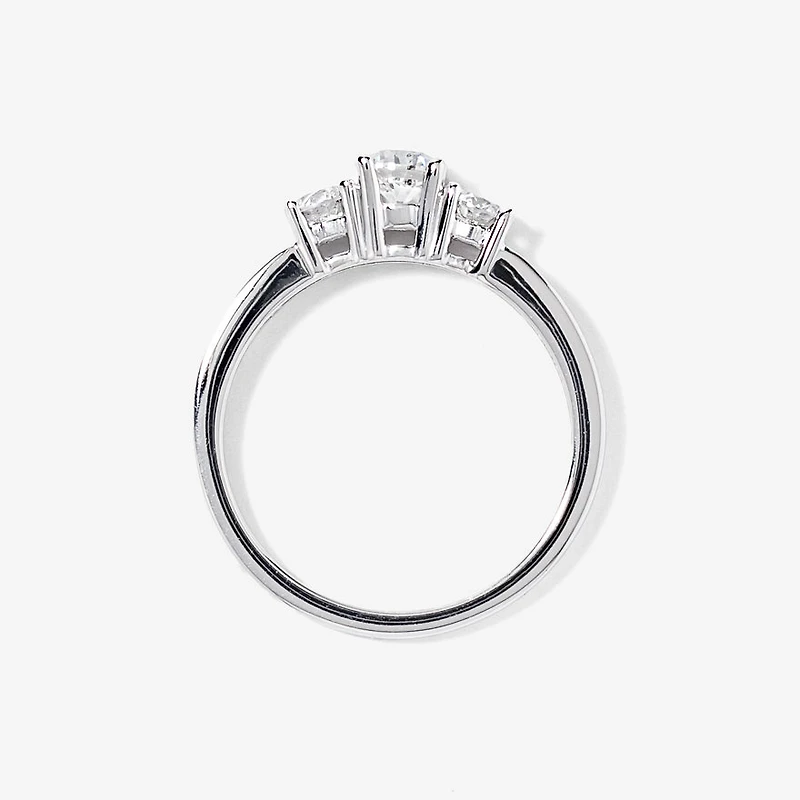 Three-Stone Diamond Engagement Ring 10K White Gold (0.95 ct tw)