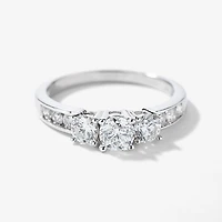 Three-Stone Diamond Engagement Ring 10K White Gold (0.95 ct tw)