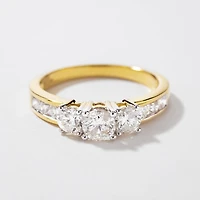 Three-Stone Diamond Engagement Ring 10K Yellow Gold (0.95 ct tw)