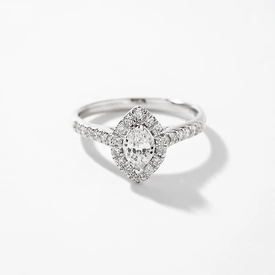 Marquise Diamond Ring 10K White Gold (0.50 ct tw)