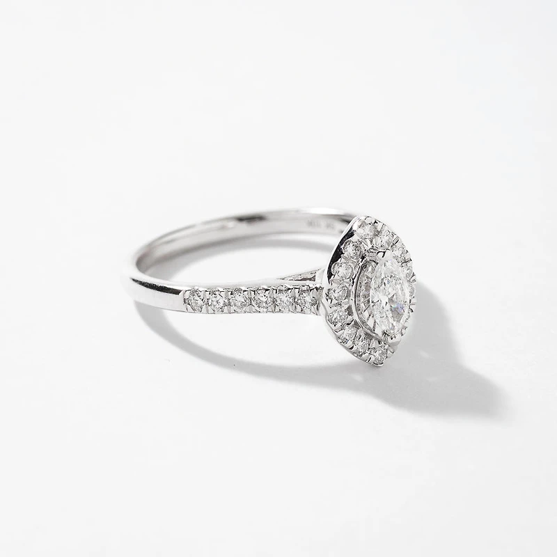 Marquise Diamond Ring 10K White Gold (0.50 ct tw)